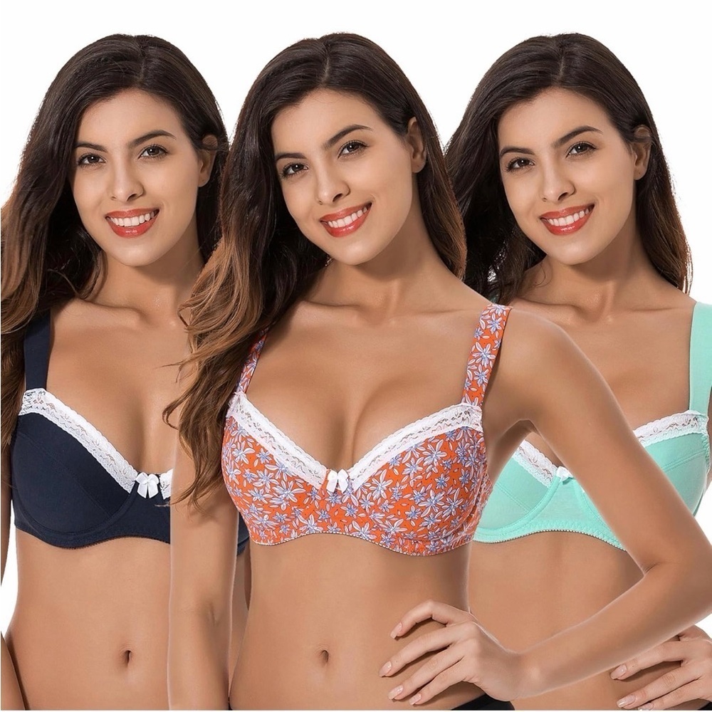 🆕Women's Plus Size Unlined Balconette Cotton 3 Pack